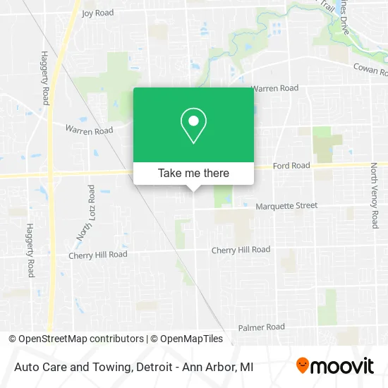 Auto Care and Towing map