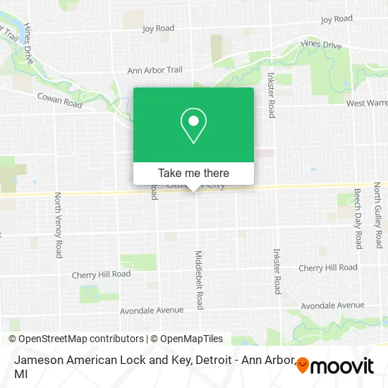 Jameson American Lock and Key map