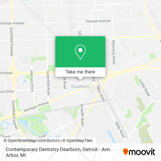 Contemporary Dentistry Dearborn map