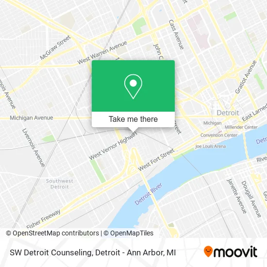 SW Detroit Counseling map