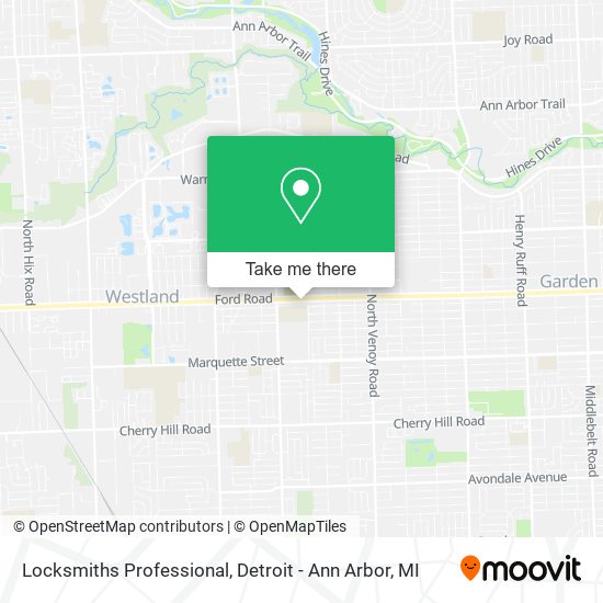 Locksmiths Professional map