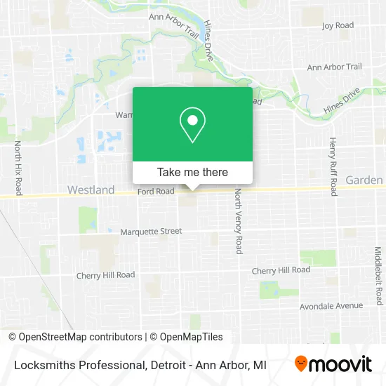 Locksmiths Professional map