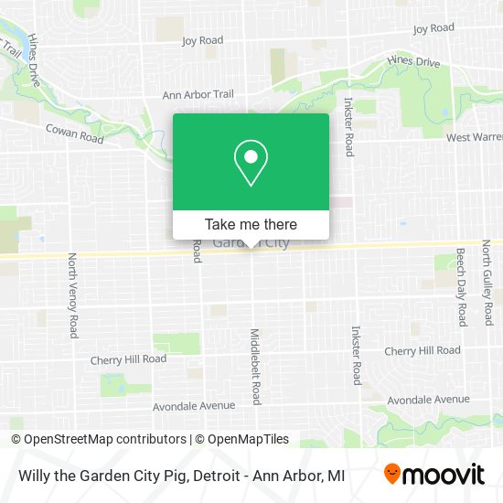 Willy the Garden City Pig map