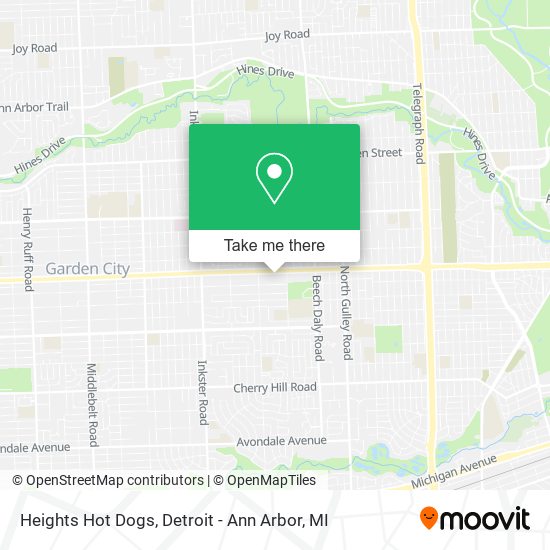 Heights Hot Dogs map