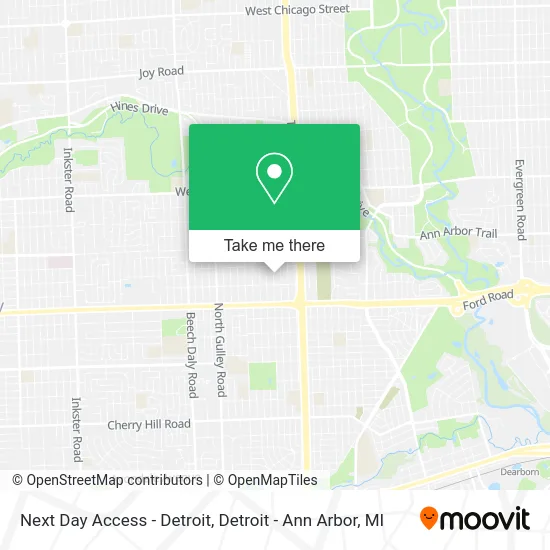 Next Day Access - Detroit map