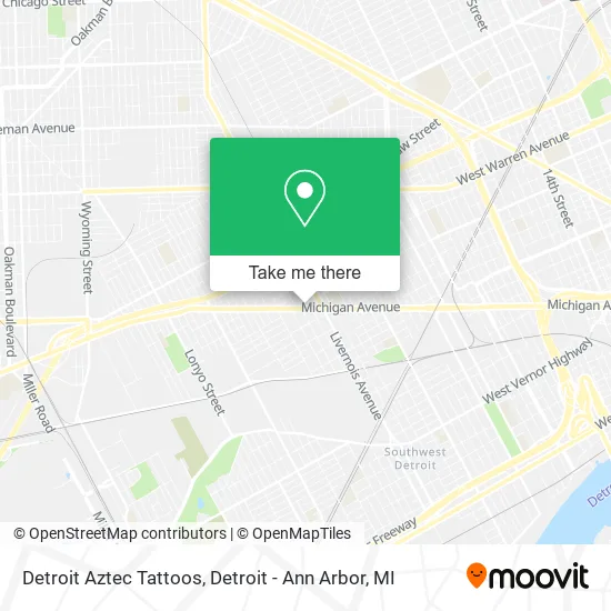 Detroit Aztec Tattoos map
