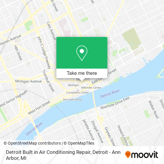 Detroit Built in Air Conditioning Repair map