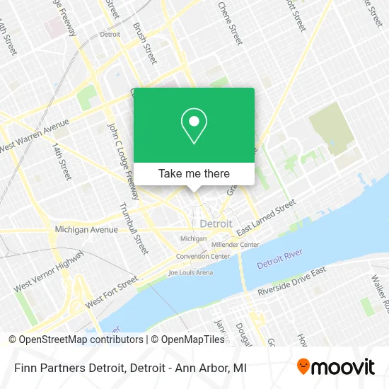 Finn Partners Detroit map