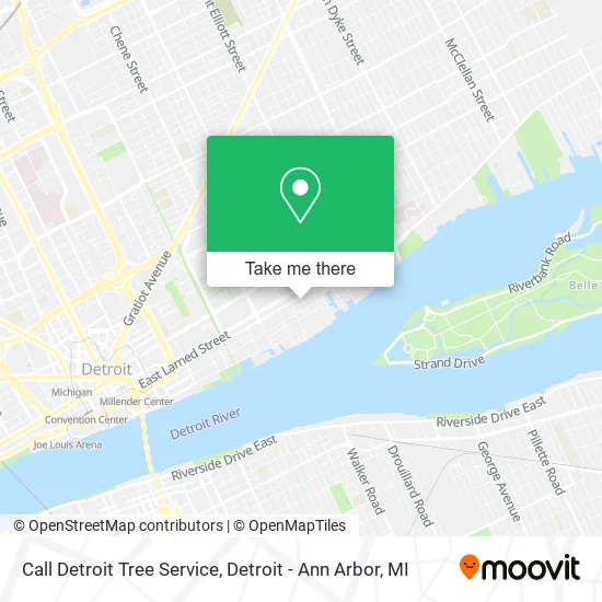 Call Detroit Tree Service map