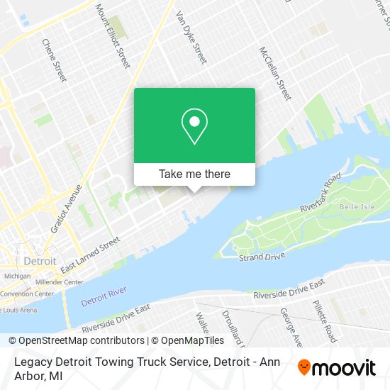 Mapa de Legacy Detroit Towing Truck Service