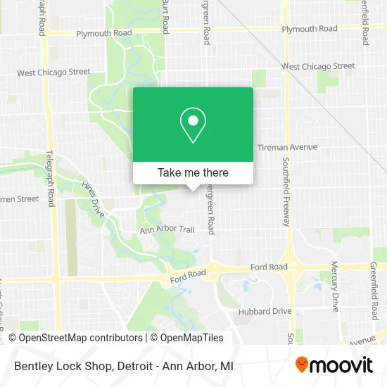 Bentley Lock Shop map