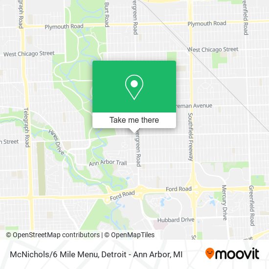 McNichols/6 Mile Menu map
