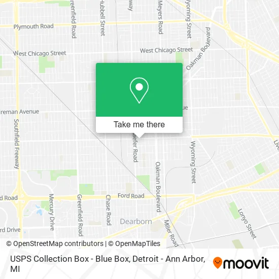 USPS Collection Box - Blue Box map