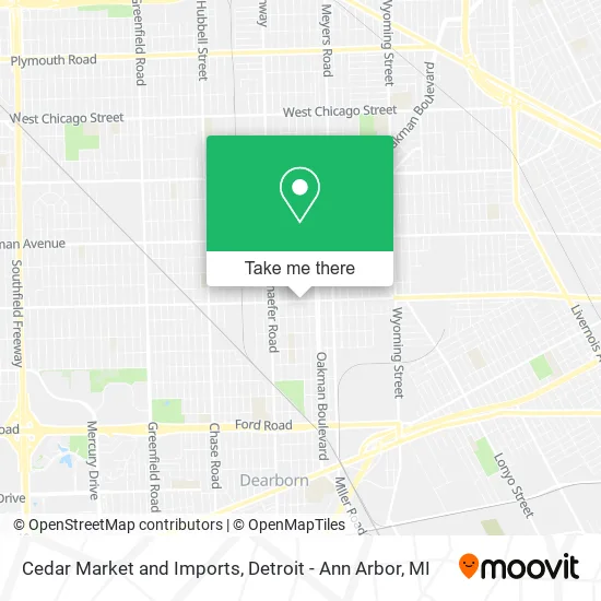 Cedar Market and Imports map