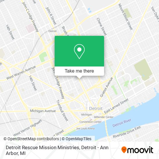 Mapa de Detroit Rescue Mission Ministries