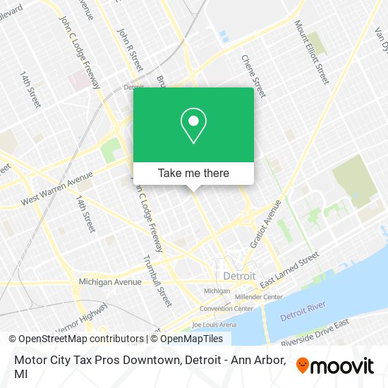 Motor City Tax Pros Downtown map