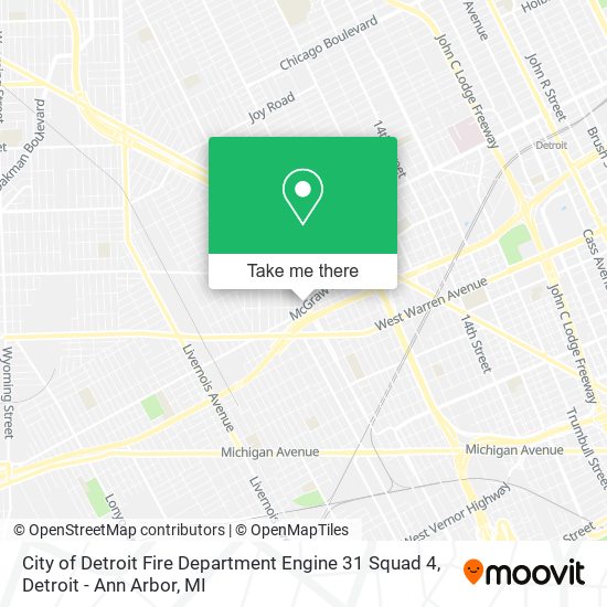 City of Detroit Fire Department Engine 31 Squad 4 map