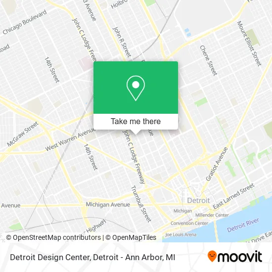 Detroit Design Center map