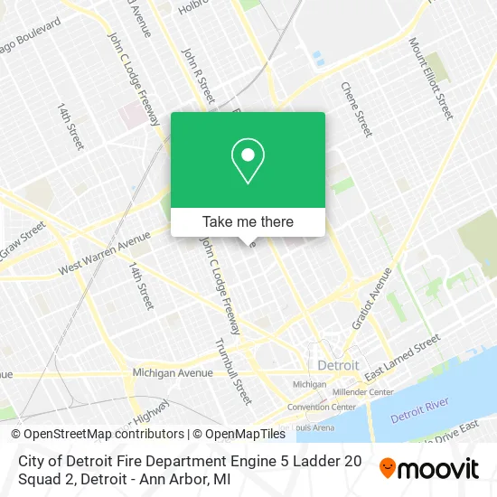 City of Detroit Fire Department Engine 5 Ladder 20 Squad 2 map