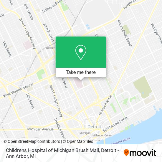 Childrens Hospital of Michigan Brush Mall map