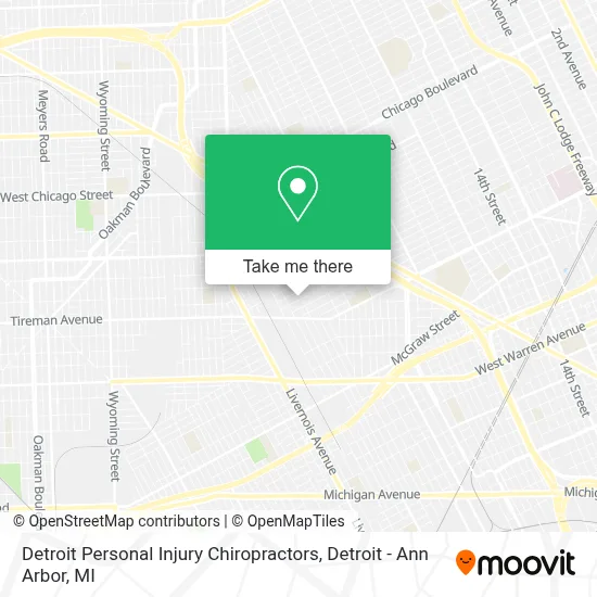 Detroit Personal Injury Chiropractors map
