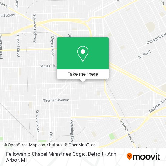 Mapa de Fellowship Chapel Ministries Cogic