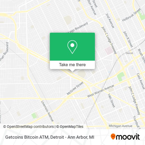 Mapa de Getcoins Bitcoin ATM