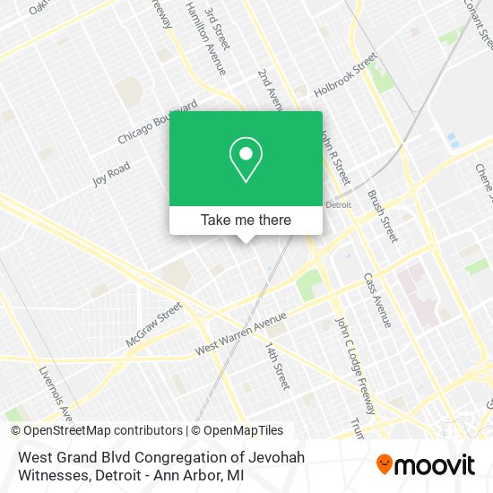 Mapa de West Grand Blvd Congregation of Jevohah Witnesses