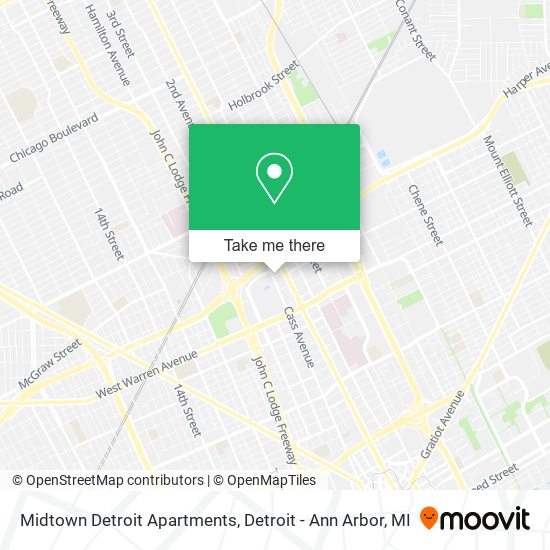 Mapa de Midtown Detroit Apartments