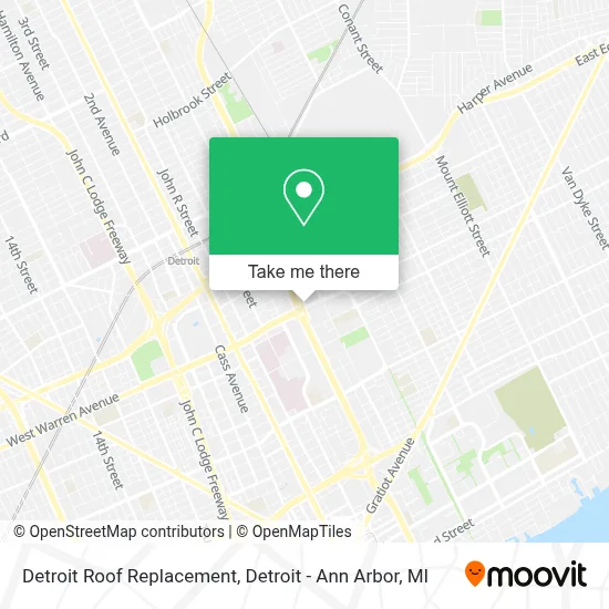Detroit Roof Replacement map