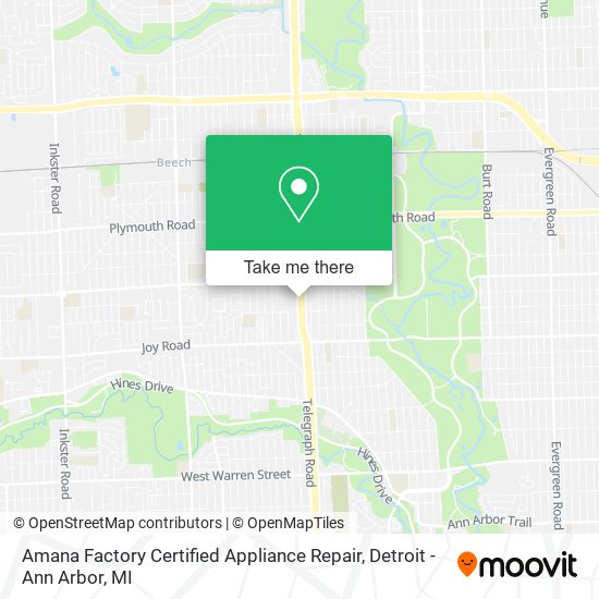Amana Factory Certified Appliance Repair map