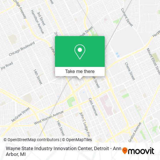 Wayne State Industry Innovation Center map