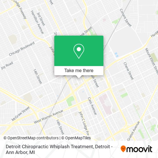 Mapa de Detroit Chiropractic Whiplash Treatment