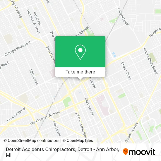 Detroit Accidents Chiropractors map