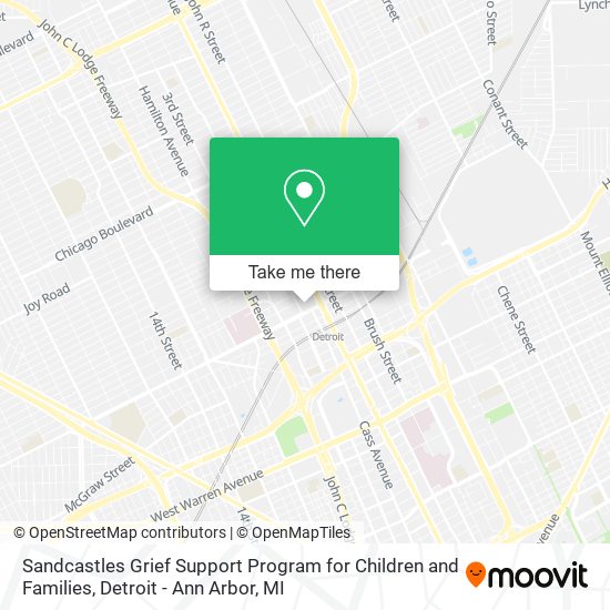 Sandcastles Grief Support Program for Children and Families map