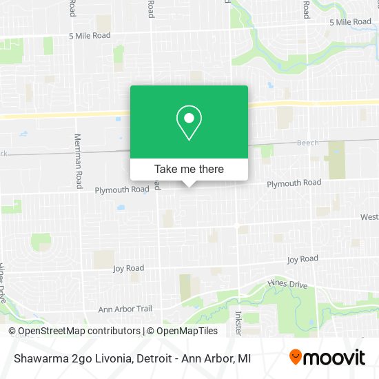 Shawarma 2go Livonia map