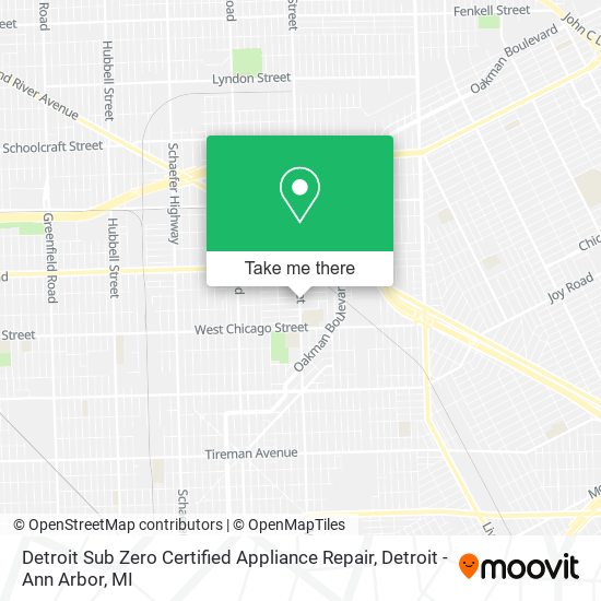 Mapa de Detroit Sub Zero Certified Appliance Repair