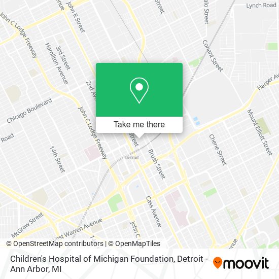 Children's Hospital of Michigan Foundation map
