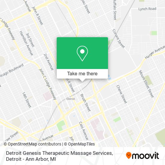 Detroit Genesis Therapeutic Massage Services map