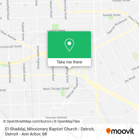 El-Shaddai, Missionary Baptist Church - Detroit map