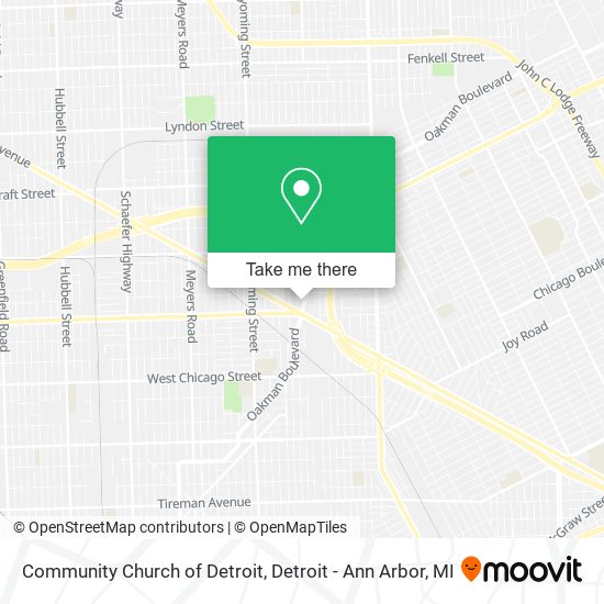 Community Church of Detroit map