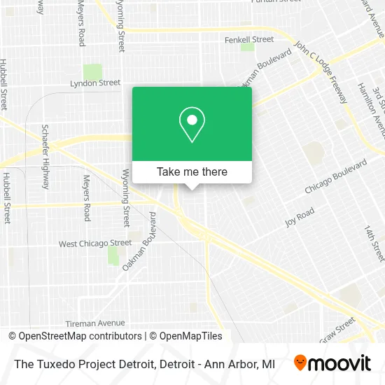 The Tuxedo Project Detroit map
