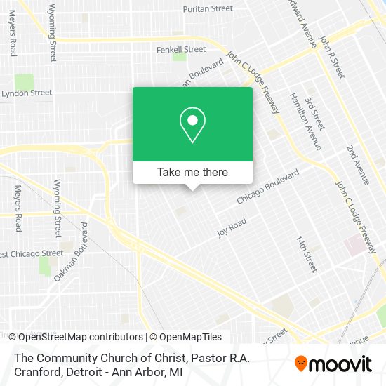 The Community Church of Christ, Pastor R.A. Cranford map