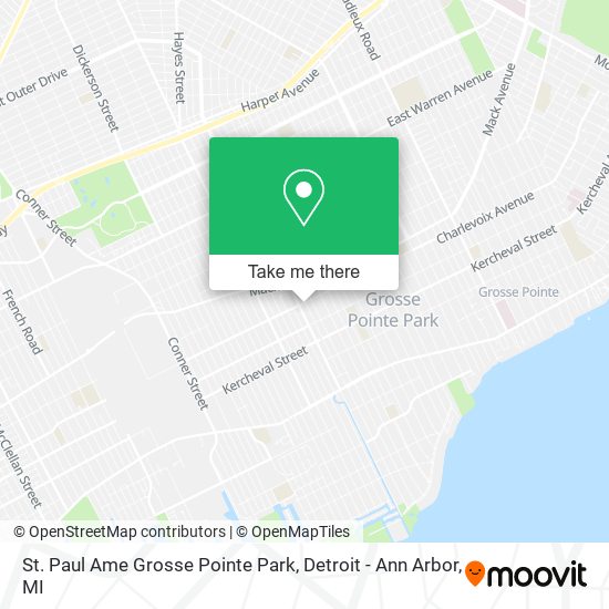 Mapa de St. Paul Ame Grosse Pointe Park