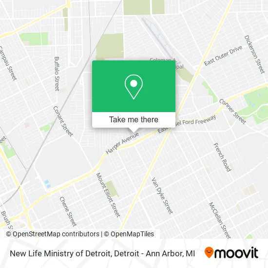 New Life Ministry of Detroit map