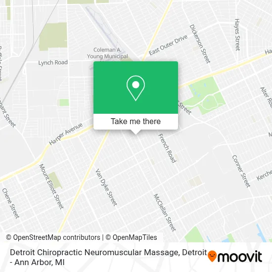 Detroit Chiropractic Neuromuscular Massage map