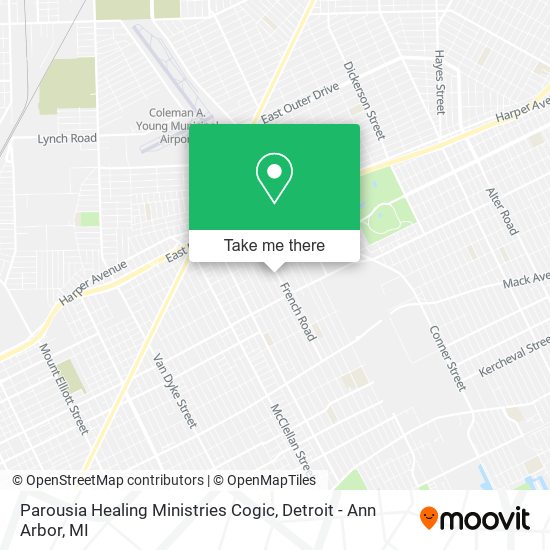 Mapa de Parousia Healing Ministries Cogic