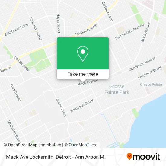 Mack Ave Locksmith map