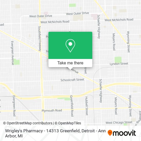 Wrigley's Pharmacy - 14313 Greenfield map