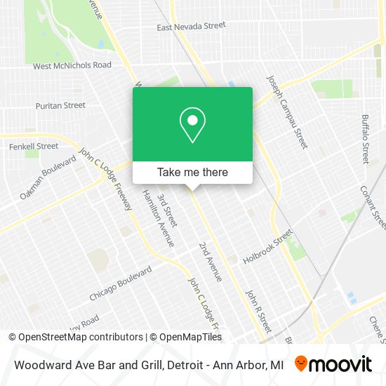 Woodward Ave Bar and Grill map